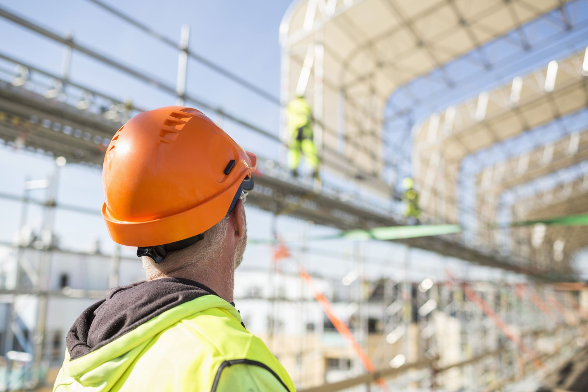 Bauarbeiter auf Baustelle